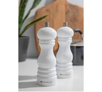 MasterClass Set of 2 White Salt or Pepper Mills, 17cm Masterclass White