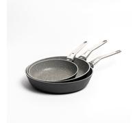 MasterClass Set of 3 Non-Stick Cast Aluminium Frying Pans, 20cm, 26cm & 28cm - Induction Safe in Grey Masterclass Grey