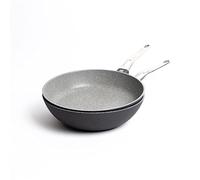 MasterClass Set of Cast Aluminium Fry Pan 28cm, Wok 28cm