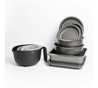 MasterClass Set of GIft-Boxed Smart Space Stacking Non-Stick Cake Baking Set 7 Piece, Smart Space Four Piece Bowl Set - Black - Carbon Steel - Bakeware Sets
