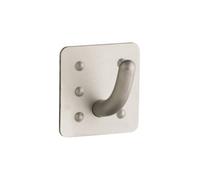 MasterClass Square Adhesive Stainless Steel Wall Hooks, 3.5 cm (Set of 2), Silver