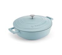 Masterclass Sky Blue Cast Aluminium Shallow Casserole Dish 4L, Blue