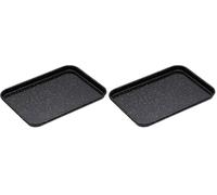 MasterClass Small Baking Tray, Scratch Resistant Vitreous Enamel and Induction Safe, 1 mm Thick Steel, 24 x 18 cm (Pack of 2)