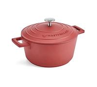 MasterClass Small Casserole Dish with Lid 2.5L/20 cm, Lightweight Cast Aluminium, Induction Hob and Oven Safe, Red