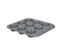 MasterClass Smart Ceramic 9 Hole Muffin Tin, PFAS-Free Non-Stick Carbon Steel Bakeware for Muffins and Cupcakes, Durable Stackable Baking Tray, 24 x 22cm