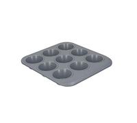 MasterClass Smart Ceramic Muffin Tray Robust with PTFE, PFOA and BPA Free Non Stick Coating, Carbon Steel, 24 x 22cm Stackable 9 Hole Cupcake Tin