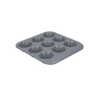 Masterclass Smart Ceramic Muffin Tray With Robust Non-Stick Coating, Carbon Steel, Grey, 24 X 22Cm