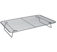 MasterClass Smart Ceramic Roasting / Cooling Rack with Non Stick Coating and Folding Legs, Carbon Steel Wire, Grey, 35.5 x 23cm