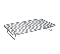 MasterClass Smart Ceramic Roasting / Cooling Rack with Non Stick Coating and Folding Legs, Carbon Steel Wire, Grey, 35.5 x 23cm