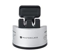 MasterClass Smart Sharp Dual Knife Sharpener with 2 Cutters for Sharpening and Honing Stainless Steel and Ceramic Knives, Silver