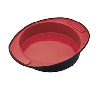 MasterClass Smart Silicone Cake Mould, Round, LFGB Grade Silicone, 20.5cm (8 Inch), Red/Black