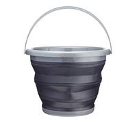 MasterClass Smart Space Collapsible Plastic Bucket, 9 Litres (2 Gallons) - Black / Grey