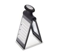 MasterClass Smart Space 3-Way Fold-Flat Stainless Steel Cheese Grater - Black