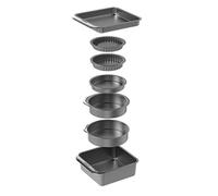 MasterClass Smart Space Non Stick Bakeware/Baking Set, Carbon steel, Grey, 7 Pieces