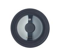 MasterClass 3in1 Lid, Saucepan Lid, Glass and Heat-Resistant Silicone, 16 cm/18 cm/20 cm, Black