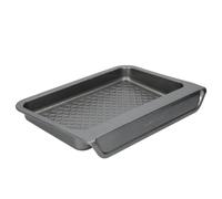 MasterClass Smart Stack Baking Tray,Rectangular Roasting Tin with PTFE, PFOA and BPA Free Non Stick,Scratch Resistant Carbon Steel Oven Pan,Small,Black