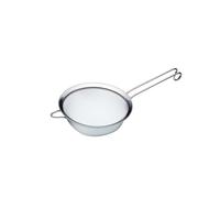 MasterClass Fine Mesh Sieve, Stainless Steel, Polished Rim and Handy Round Bowl with Hooked Handle, 18cm (7"), Tagged, Silver