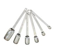 MasterClass Stainless Steel 6 Piece Measuring Spoon Set - Silver - Stainless Steel - Measuring Spoon