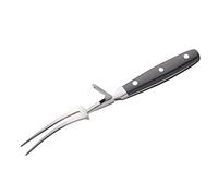 MasterClass Stainless Steel Carving Fork with Guard, for Meat and All Roasts, Comfortable Grip, 28 cm (11"), Black