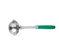 MasterClass Colour-Coded Catering-Quality Stainless Steel Soup Ladle, 35 cm (14") - Green (Vegetarian)