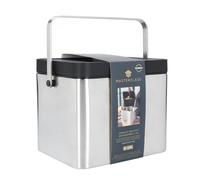 MasterClass Stainless Steel Compost Bin with Antimicrobial Lid - Silver - Stainless Steel - Compost Bin