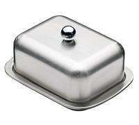 MasterClass Stainless Steel Double-Walled Insulated Butter Dish with Lid, Silver