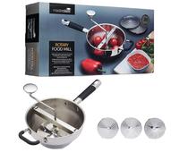 MasterClass Food Mill, Mash and Puree Maker, Manual Food and Vegetable Grinder, Stainless Steel, 43.5 x 21 x 19.5 cm, Silver