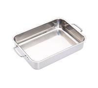Stainless Steel Heavy Duty Deep Roasting Pan 32x23x6.5cm, Labelled Masterclass Silver One Size