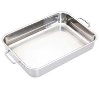 MasterClass Stainless Steel Heavy Duty 37cm x 27cm Roasting Pan - Silver - Stainless Steel - Roasting Tin