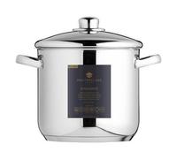MasterClass Stock Pot With Lid 8.5L/24cm, Induction-Safe, Stainless Steel, Silver
