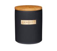 MasterClass Stoneware & Brass Effect Coffee Canister with Airtight Bamboo Lid in Black Masterclass Black