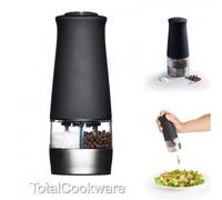 MasterClass MCSNPEMILL 2 in 1 Electric Salt and Pepper Mill with Adjustable Setting, Plastic, Black, 0.328cm x 6.0cm x 6.0cm x 17.0cm