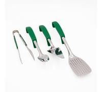 MasterClass Utensil Set with Slotted Turner, Cake Server, Buffet Salad Fork & Buffet Tongs - Green | Size: Large Masterclass Multicolor Large