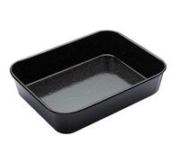 MasterClass Vitreous Enamel Roasting Tin, Induction Safe 1mm Steel with Scratch Resistant Coating, Medium (34 x 26 x 7cm), Black