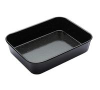 MasterClass Vitreous Enamel Roasting Pan - Black - Steel - Roasting Tin