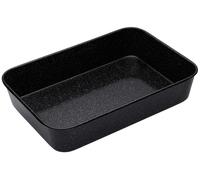 MasterClass Vitreous Enamel Roasting Pan - Black - Steel - Roasting Tin