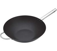 MasterClass Wok Carbon, Non Stick, Carbon Steel, 8 Litres Wok Pan, 35.5cm (14''), Black