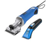 Masterclip Horse Clipping Combo - Mains Powered Heavy Duty Hunter Clipper and Cordless Showmate Mark II Trimmer - (Blue Hunter & Blue Showmate)