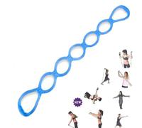 Mastere 7 Ring Stretch Resistance Exercise Band - Miracle Miles Band, Yoga Stretching, Arm, Shoulders Foot, Leg Butt Fitness Home Gym Physical Therapy Band (Blue)