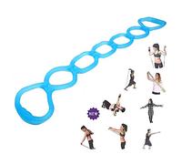 Mastere 7 Ring Stretch Resistance Exercise Band - Miracle Miles Band, Yoga Stretching, Arm, Shoulders Foot, Leg Butt Fitness Home Gym Physical Therapy Band (Blue)