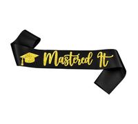 Mastered it Sash, Black Congrats Grad Sash Class of 2025 Senior Graduation Sash for Graduation Party Supplies Masters Graduation Gifts