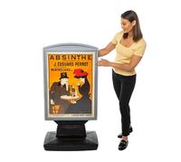 Masterflex Outdoor A1 Pavement Sign, Poster Holder, Black, Double-sided Snap Frame, Weather Resistant, Message Display Board, Sand Water Base -Ideal for Retail, Info Hubs