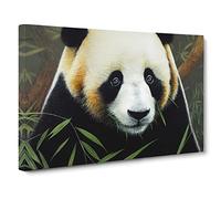 Masterful Panda Canvas Print | Gallery Wrapped 30mm Frame Wall Art | 30x20 inches | Ready to Hang | Contemporary Animals Picture | Living Room Bedroom Lounge Office