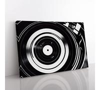 Masterful Vinyl Record Art Abstract Canvas Wall Art Print Ready to Hang, Framed Picture for Living Room Bedroom Home Office Décor, 76x50 cm (30x20 Inch)
