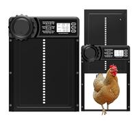 MASTERFUN Automatic Chicken Coop Door, Auto Chicken Door Opener, Timer Modes for Safe and Convenient Chicken Keeping with Intelligent Obstacle Sensors, Large Programmable LCD Screen