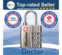 MasterLock 30mm 3 Dial Combination TSA Customs Approved Travel Luggage Padlock