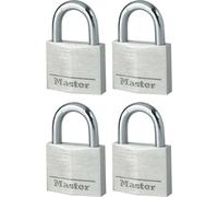 Master Lock 9140EURQNOP Aluminium 40Mm Padlock 4-Pin - Keyed Alike X 4