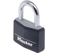 Master Lock 9140EURDBLK Key Padlock in Aluminium with Vinyl Cover, Black, 4 x 5,9 x 1,3 cm