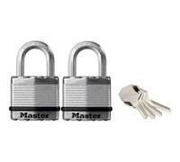Masterlock Excell Laminated Steel Padlock Pack of 2 Keyed Alike 45mm Standard