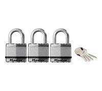 Masterlock Excell Laminated Steel Padlock Pack of 3 Keyed Alike 45mm Standard